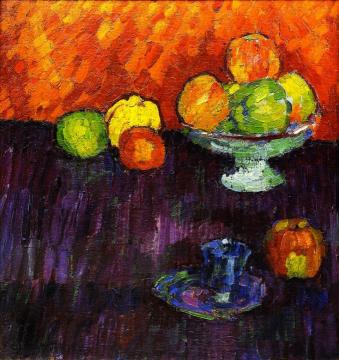 Still LIfe with Apples and Blue Cup Artwork by Alexej Jawlensky
