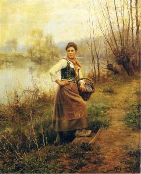 Country Girl Artwork by Daniel Ridgway Knight