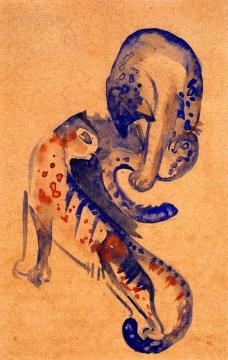 Two Wild Cats Artwork by Franz Marc