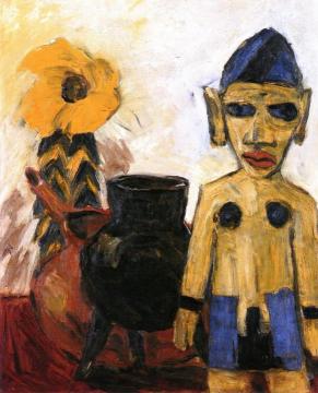 Still Life With Wooden Figure Artwork by Emil Nolde