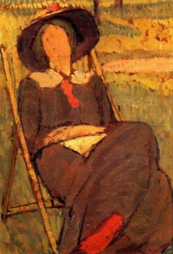 Virginia Woolf In A Deckchair Artwork by Vanessa Bell