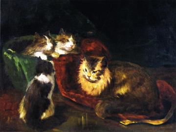 The Angora Cats Artwork by Joseph Kleitsch