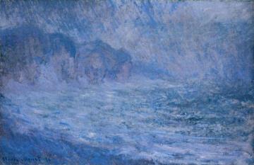 Cliffs at Pourville, Rain Artwork by Claude Oscar Monet