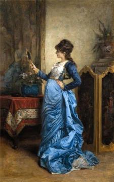 Reflection of Beauty Artwork by Auguste Toulmouche