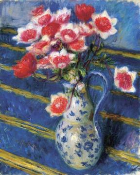Red and White Anemones Artwork by William James Glackens