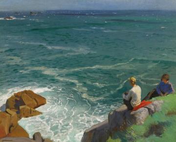 Two Girls On The Cliffs Artwork by Dame Laura Knight