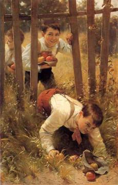Stealing Apples Artwork by Karl Witkowski