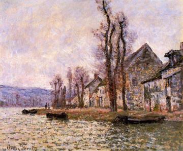 The Bend of the Seine at Lavacourt, Winter Artwork by Claude Oscar Monet