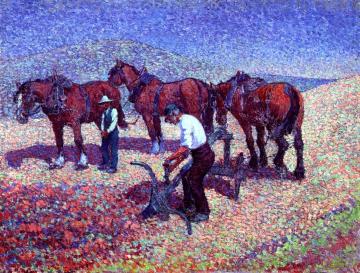 Ploughing on the Downs Artwork by Robert Bevan