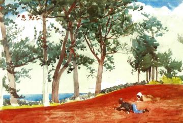 House and Trees Artwork by Winslow Homer