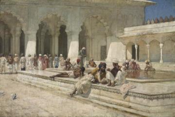 The Hour Of Prayer At Moti Mushid (the Pearl Mosque), Agra Artwork by Edwin Lord Weeks