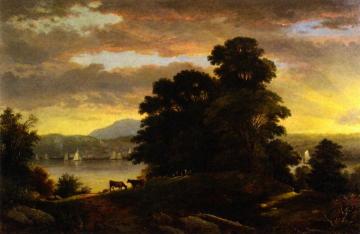 View on the Hudson (rondout) Artwork by Christopher Pearse Cranch