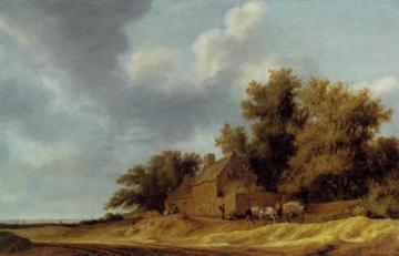 Landscape with Guest House Artwork by Salomon van Ruisdael