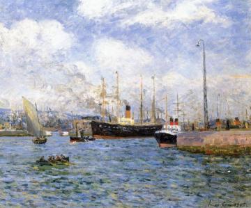 Departure of a Transport at Le Havre Artwork by Maxime Maufra