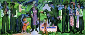 Sunday in the Alps: Scene at the Well Artwork by Ernst Ludwig Kirchner