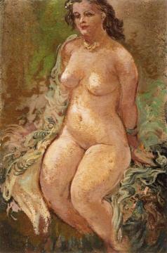 Seated Nude Artwork by George Grosz