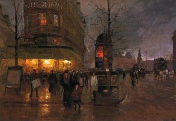 La Place de la Bastille, Paris Artwork by Edouard Léon Cortes