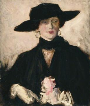 Lady In A Black Hat Artwork by Francis Campbell Boileau Cadell