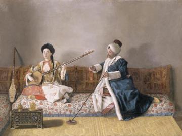 Monsieur Levett And Mademoiselle Glavani In Turkish Costumes Artwork by Jean Etienne Liotard