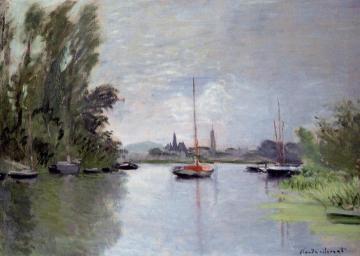 Argenteuil Seen from the Small Arm of the Seine Artwork by Claude Oscar Monet