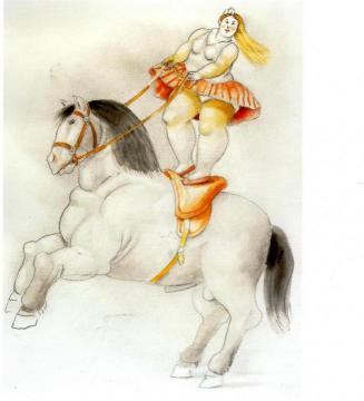 Circus Woman on a Horse Artwork by Fernando Botero