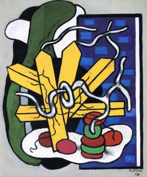 Yellow Tags Artwork by Fernand Léger
