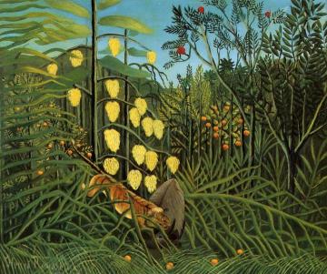 Combat of a Tiger and a Buffalo Artwork by Henri Rousseau