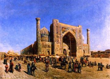 The Sher-dor Mosque In Samarkand Artwork by Lev Boure