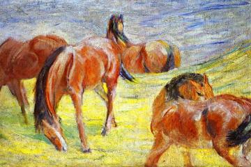 Grazing Horses Artwork by Franz Marc