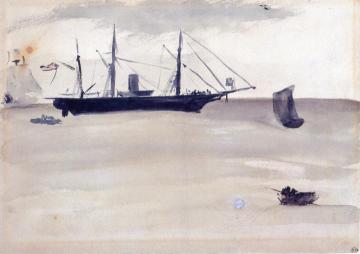 U.S.S. Kearsarge off Boulogne Artwork by Edouard Manet