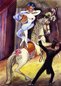 Riding Scene Artwork by Otto Dix