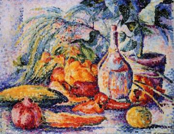 Still Life with Bottle of Wine Artwork by Henri Edmond Cross