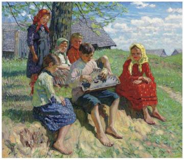 Spring Rehearsal Artwork by Nikolai Petrovich Bogdanov-belsky
