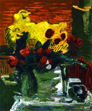 Three Bunches Of Flowers In Vases Artwork by Cuno Amiet