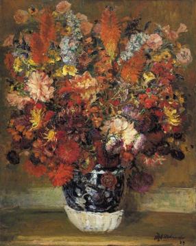 Flowers In A Pot Artwork by Jacques Emile Blanche
