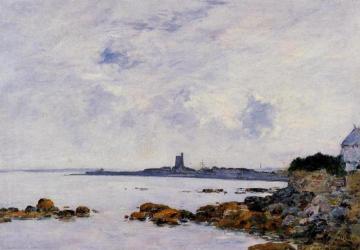 Saint-Vaast-la-Houghe, the Rocks and the Fort Artwork by Eugène-Louis Boudin