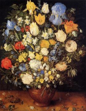 Bouquet Of Flowers In A Ceramic Vase Artwork by Jan Bruegel the Elder