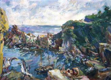 Polperro Artwork by Oskar Kokoschka