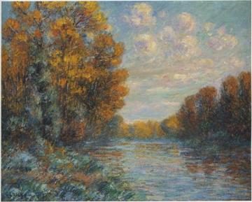 By the River in Autumn Artwork by Gustave Loiseau