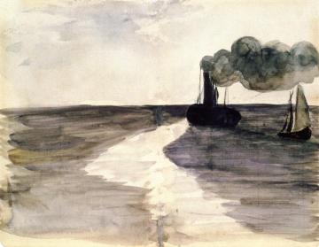 Steamboat off Boulogne Artwork by Edouard Manet