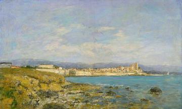 View of Antibes at Sunset Artwork by Eugène-Louis Boudin