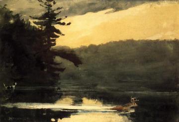 Deer in the Adirondacks Artwork by Winslow Homer