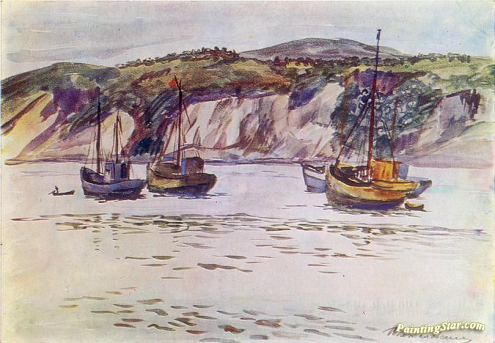 Murmansk. Schooners Artwork by Pyotr Konchalovsky