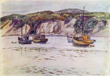 Murmansk. Schooners Artwork by Pyotr Konchalovsky