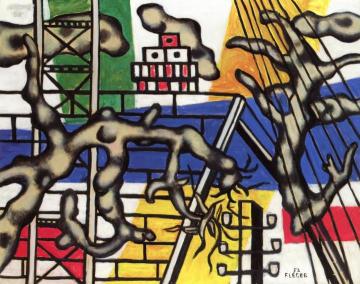 The Yellow House and Green Tree Artwork by Fernand Léger