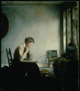 Girl Reading Artwork by Edmund Tarbell