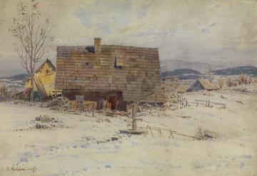 House in the Snow Artwork by Stepan Kolesnikov