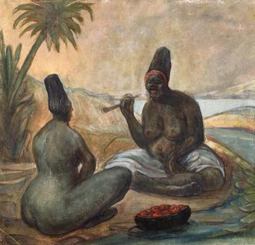 Smoking Negresses Artwork by Alfred Kubin