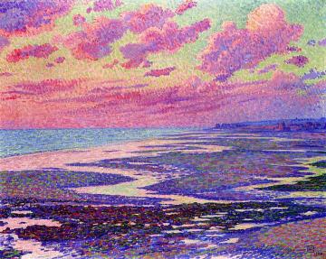 The Beach at Ambleteuse at Low Tide Artwork by Theo van Rysselberghe