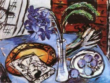 Still LIfe with Blue Orchids Artwork by Max Beckmann
